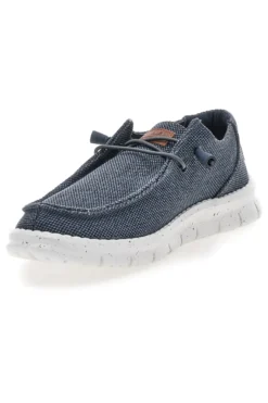 Mocassini blu in tessuto con lacci Max dillan MELIS CVS