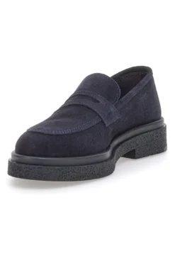 Mocassini Blu Vera Pelle Made In Italy PITTARELLO Class 2004