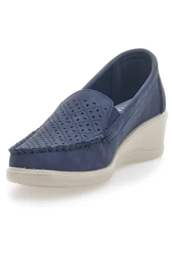 Mocassini con Zeppa Blu Navy Prima Riga 4320
