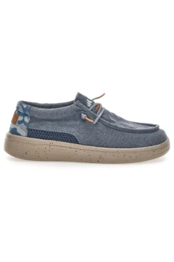 Mocassini da uomo blu in tessuto Sevenoaks YH25073