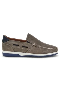Mocassini grigio in vera pelle cuciture a vista made in Italy Pittarello 3425