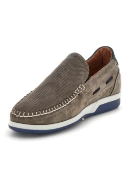 Mocassini grigio in vera pelle cuciture a vista made in Italy Pittarello 3425