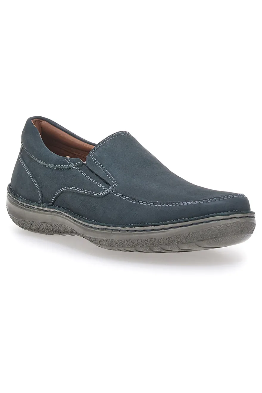 Mocassini Jeans in Pelle Nbuk Cuciti a Mano JOHES LAND 2779