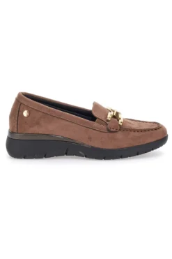 Mocassini Marroni Effetto Suede Con Catenina INBLU IC020042