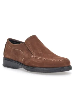 Mocassini marroni in pelle con inserti elastici Pittarello 3