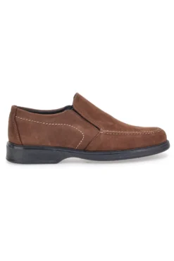 Mocassini marroni in pelle con inserti elastici Pittarello 3