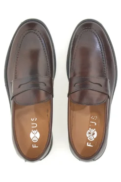 Mocassini marroni in pelle Made in Italy Pittarello Focus 102
