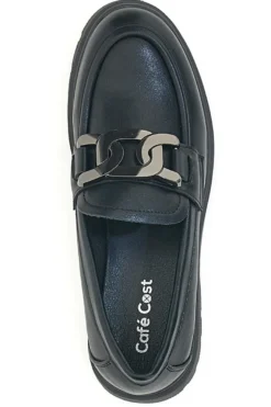 Mocassini Neri Con morsetto argento Cafe' Cost H582257