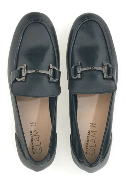 Mocassini Neri con Morsetto Made in Italy in Vera Pelle PITTARELLO GLAM A600102