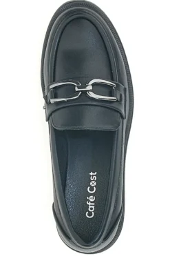 Mocassini Neri con Morsetto Metallico CAFE' COST H236703