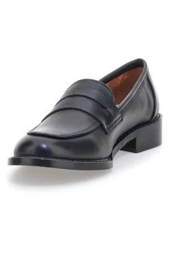 Mocassini neri con soletta in pelle Le Havre Paris 666K01N