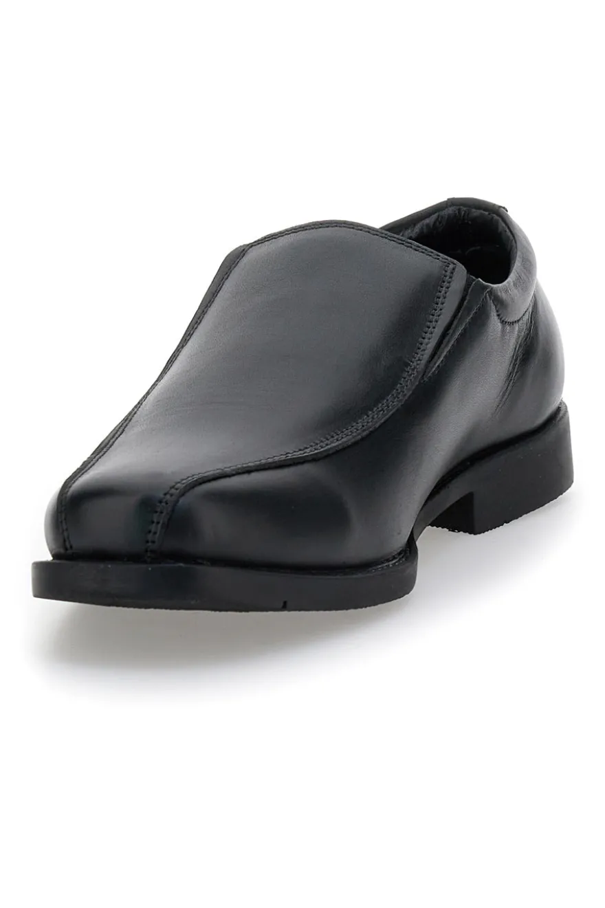 Mocassini neri eleganti slip on in pelle Claremorris 02CROSS