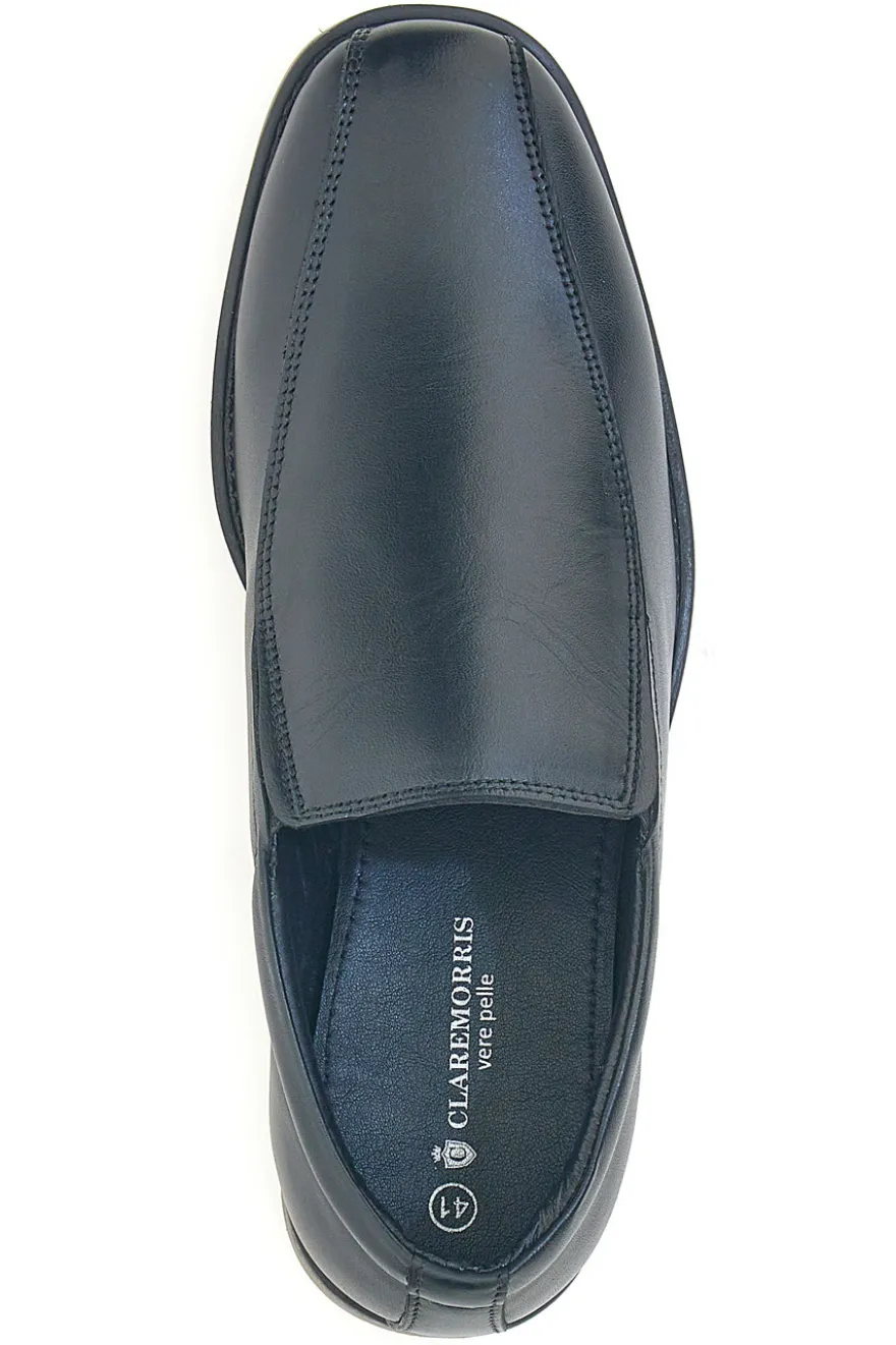 Mocassini neri eleganti slip on in pelle Claremorris 02CROSS