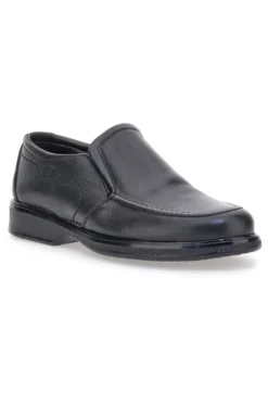 Mocassini neri in pelle con inserti elastici Pittarello 3