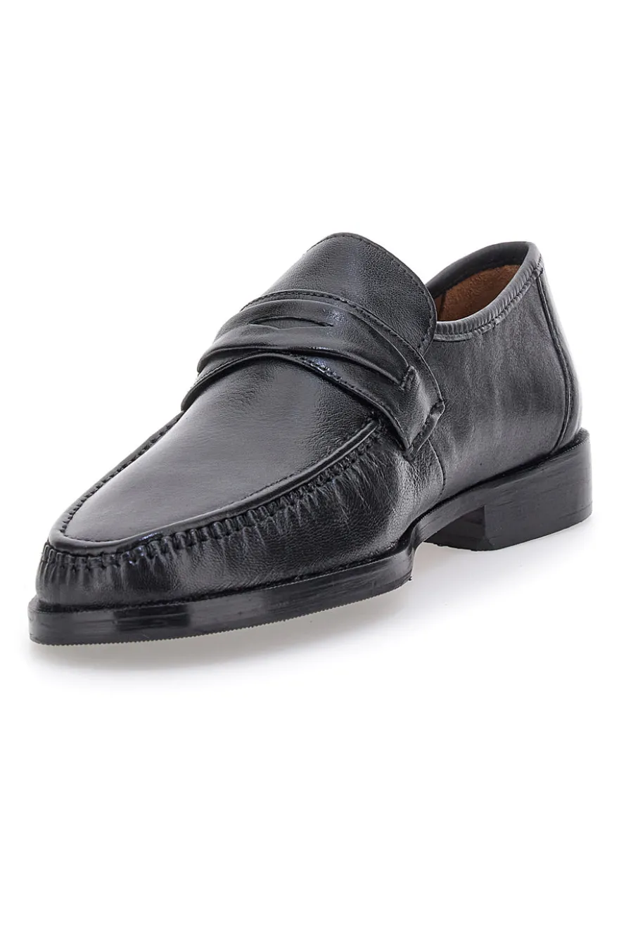 Mocassini Neri In Vera Pelle Claremorris 567