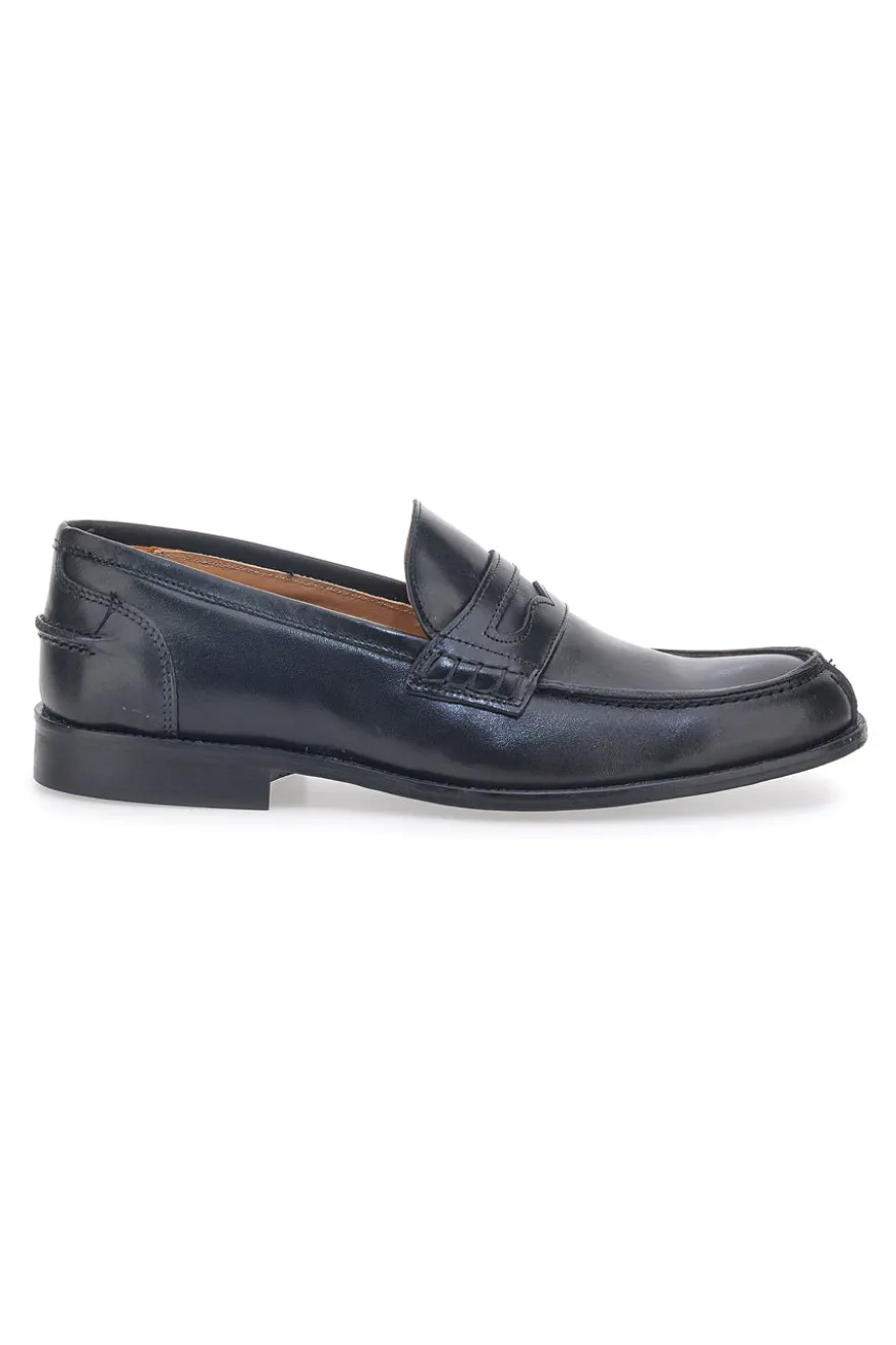 Mocassini Neri In Vera Pelle Made in Italy Pittarello 401