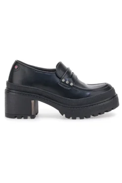 Mocassini Neri Platform con Brillantini Bettyflowers 01