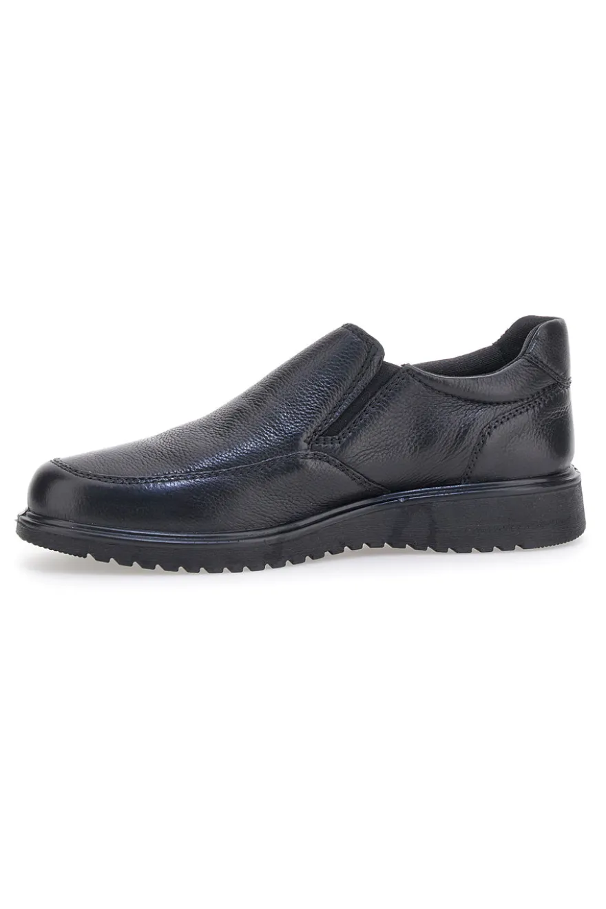 Mocassini neri slip-on in pelle con elastici Claremorris 18102995