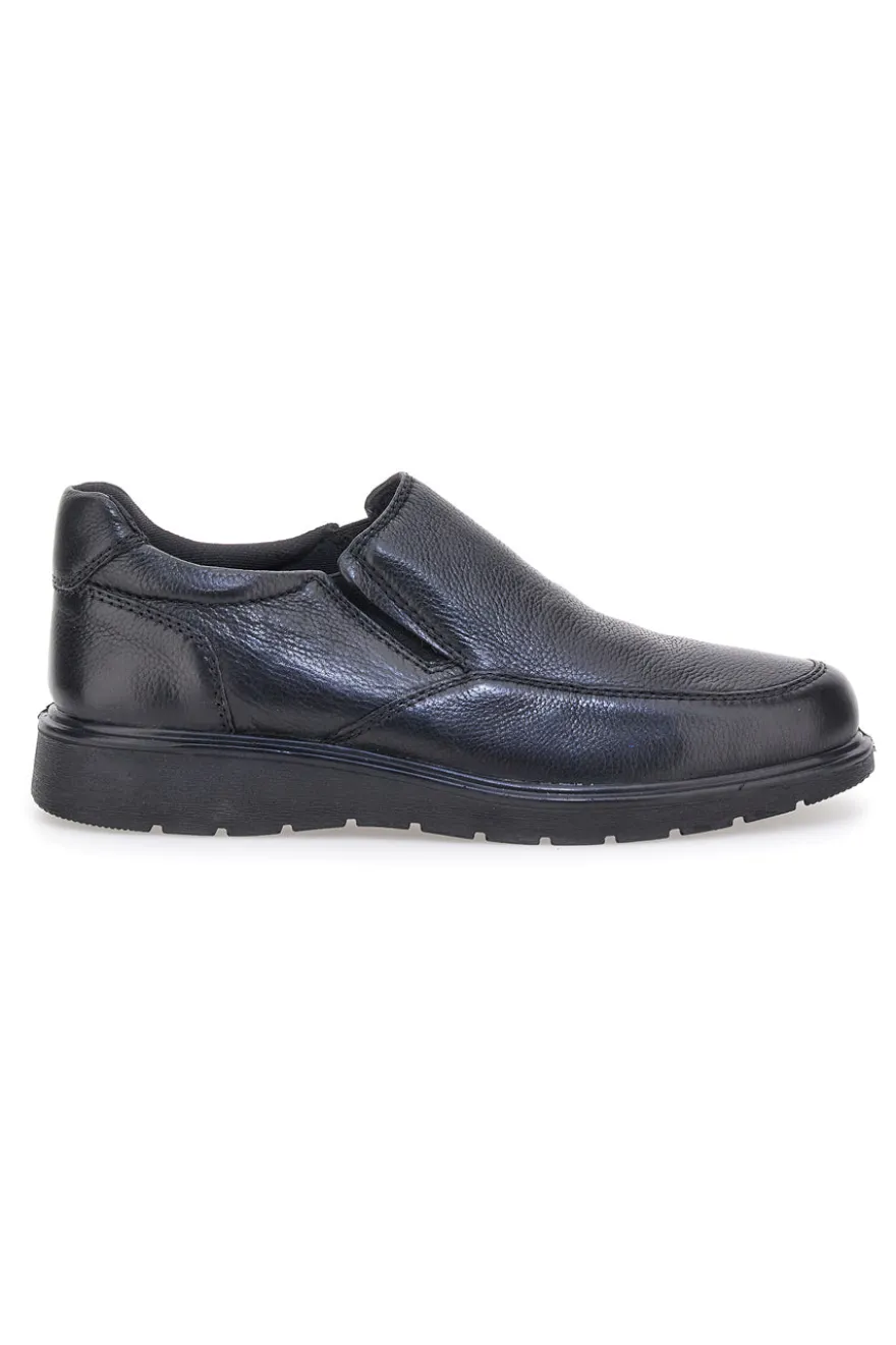 Mocassini neri slip-on in pelle con elastici Claremorris 18102995