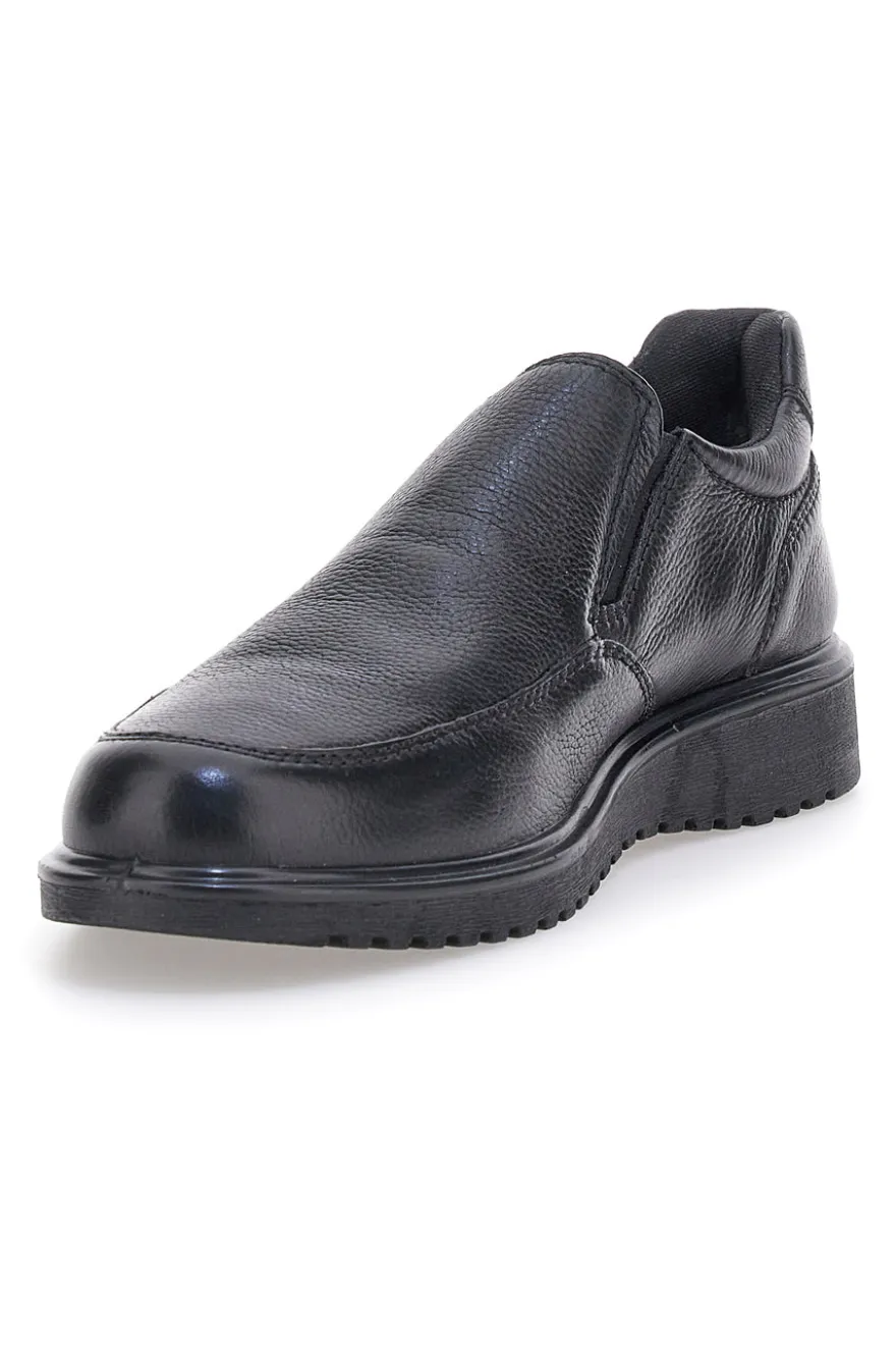 Mocassini neri slip-on in pelle con elastici Claremorris 18102995