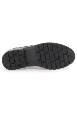 Mocassini neri vegan effetto scamosciato con catena Eco Bio J535576