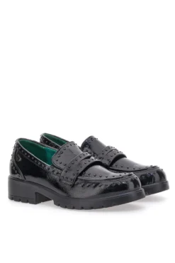 Mocassini neri Vegan effetto lucido ECO BIO J528246