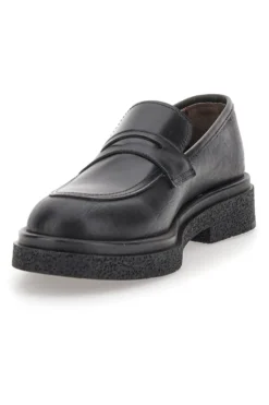 Mocassini Neri Vera Pelle Made In Italy PITTARELLO Class 2004