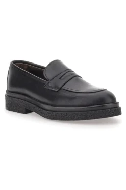 Mocassini Neri Vera Pelle Made In Italy PITTARELLO Class 2004