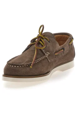 Mocassini Stile Barca Tortora in Pelle Camoscio CLAREMORRIS 10