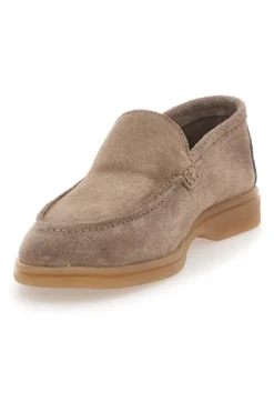 Mocassini Tortora con Tomaia in Suede Vera Pelle PTR 2070