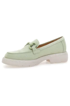 Mocassini Verde Pastello Con Morsetto Le Havre Paris 230052