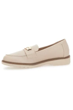 Mocassino Beige con Morsetto Color Oro Le Havre Paris 3202121