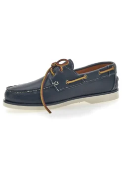 Mocassino in Stile Barca Vera Pelle Blu Longford 10