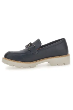 Mocassino Nero con Catenella e Suola Carrarmato Le Havre Paris 602915