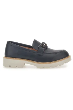 Mocassino Nero con Catenella e Suola Carrarmato Le Havre Paris 602915