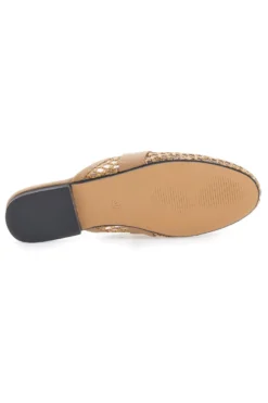 Mule beige con morsetto dorato Le Havre Paris LLY27