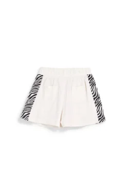 Pantaloncini beige con inserti fantasia zebrata Pitt kids PT-G-SH-9037
