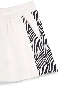 Pantaloncini beige con inserti fantasia zebrata Pitt kids PT-G-SH-9037