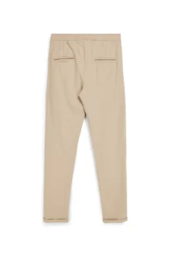 Pantaloni beige tessuto in morbida maglia piqué tasche laterali Pittarello tierra PT-M-T-9077
