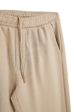 Pantaloni beige tessuto in morbida maglia piqué tasche laterali Pittarello tierra PT-M-T-9077