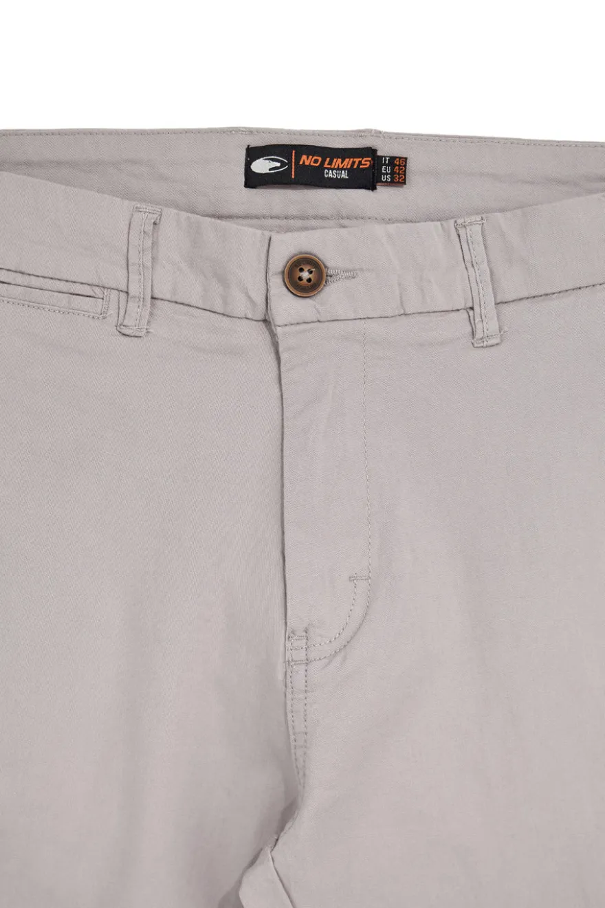 Pantaloni grigio chiaro in cotone No limits MAPW003S24