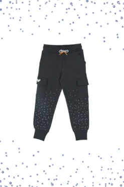 Pantaloni in tuta neri con pois PITT KIDS 6004