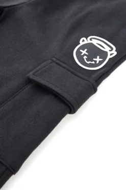 Pantaloni neri con inserti rossi e tasca laterale Pitt Kids PT-KP-8007