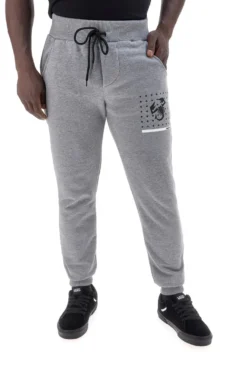 Pantaloni sportivi grigi in cotone con stampa Abarth AH005PA