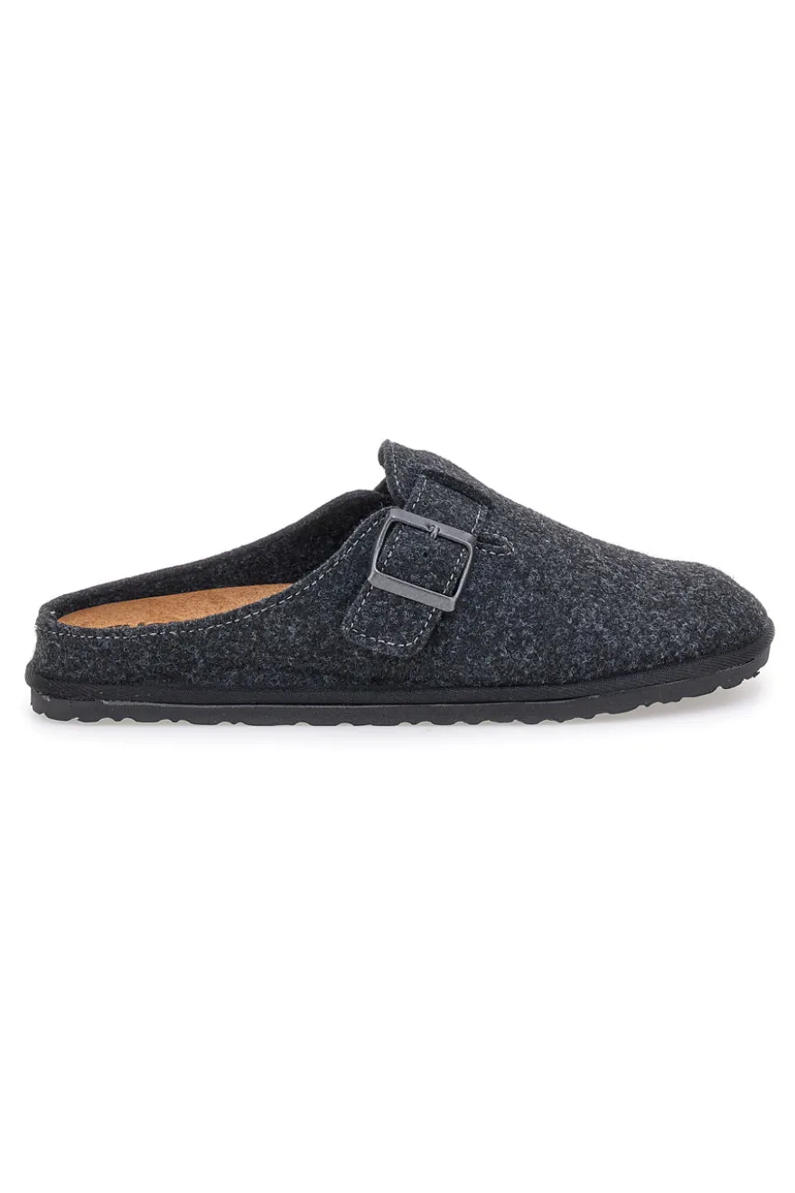 Pantofola grigio scuro in feltro con fibbia regolabile Inblu 24 SI