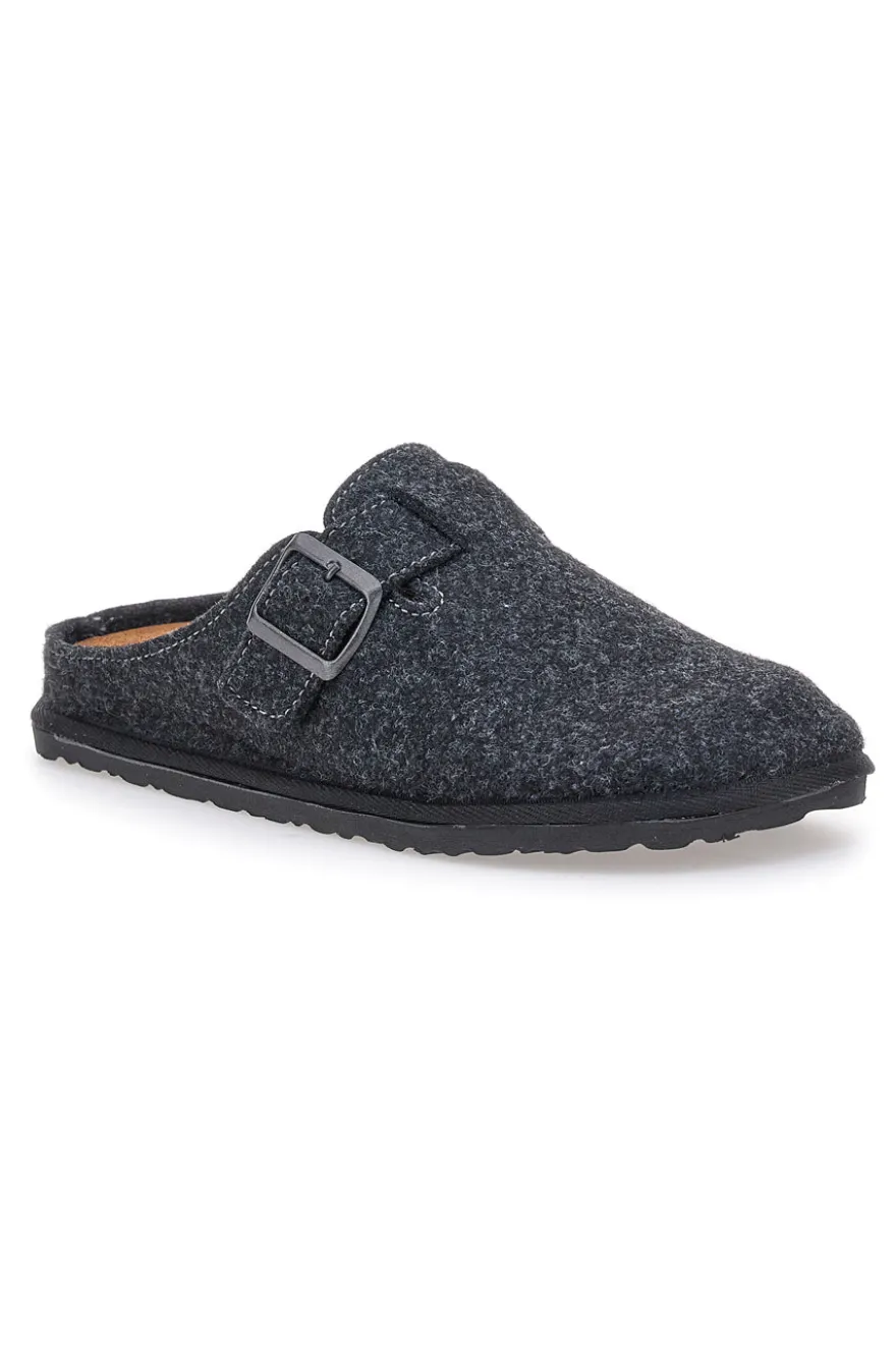 Pantofola grigio scuro in feltro con fibbia regolabile Inblu 24 SI