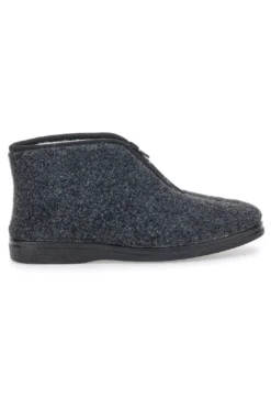 Pantofole antracite a stivaletto con zip e interno in pelo Jerpoint CA249