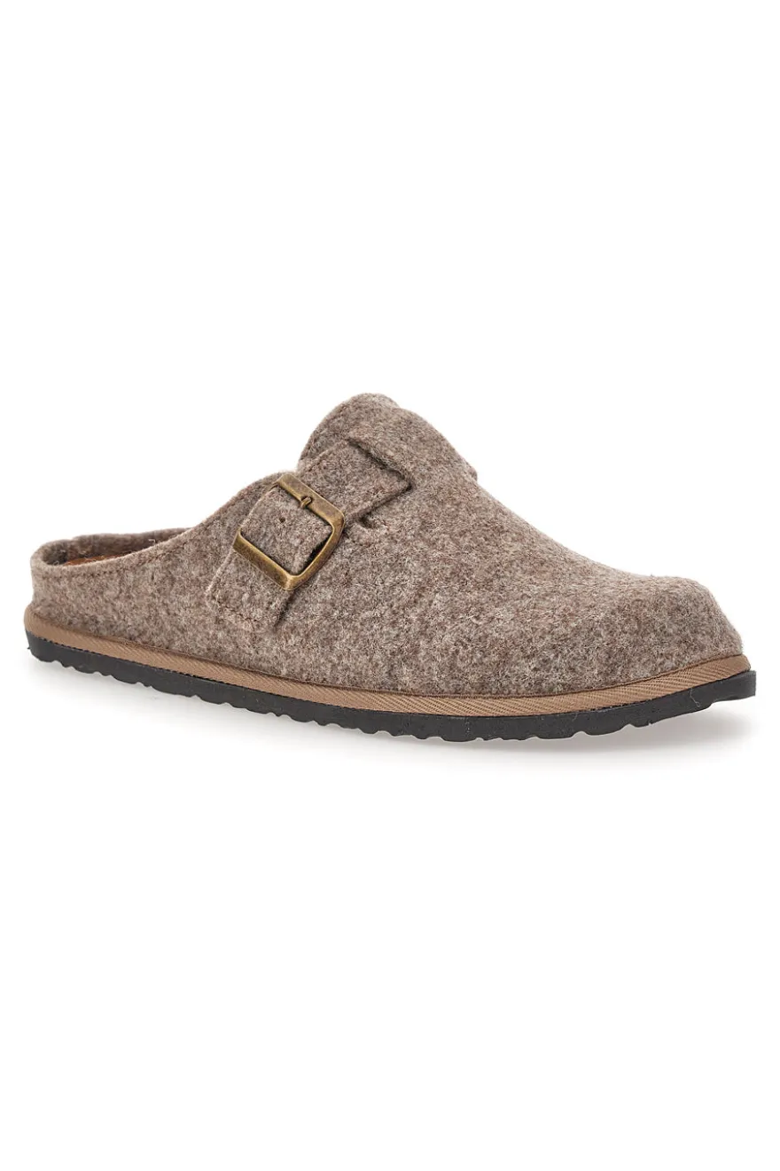 Pantofole beige in feltro con fibbia regolabile Inblu 24 SI