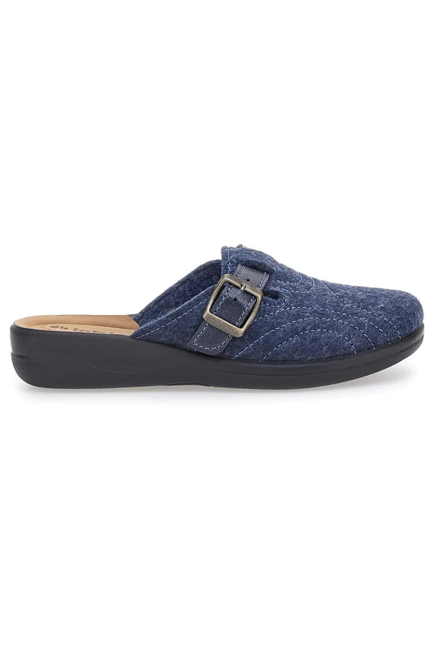 Pantofole blu con fibbia e plantare comfort Inblu 50 CF