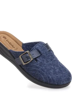 Pantofole blu con fibbia e plantare comfort Inblu 50 CF